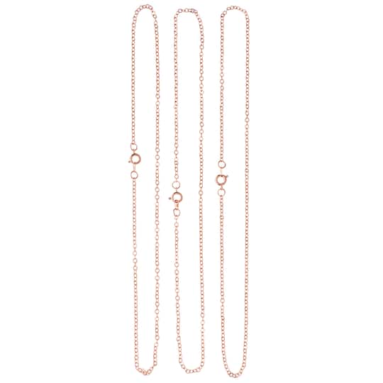 12 Packs: 3 ct. (36 total) 18&#x22; Rose Gold Chain Necklaces by Bead Landing&#x2122;
